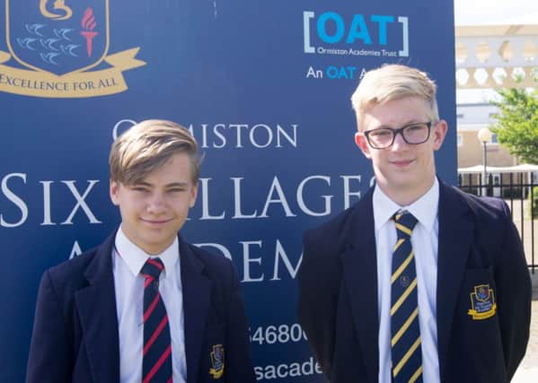 Joseph Bryant and Charlie Illingworth, year-ten students at Ormiston Six Villages Academy