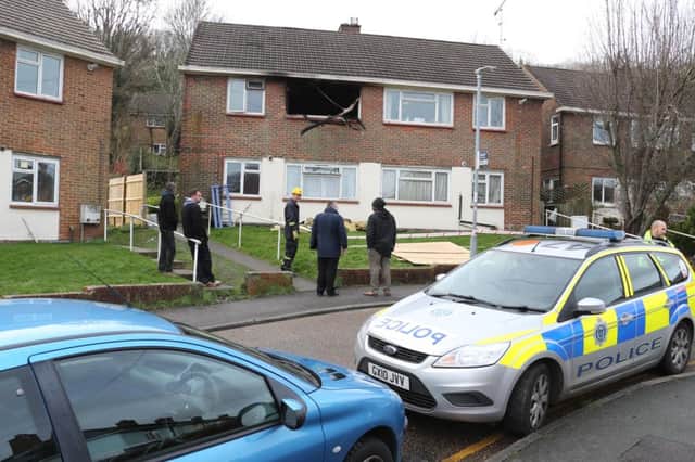 The scene after the blaze in Crisp Road, photo by Eddie Mitchell