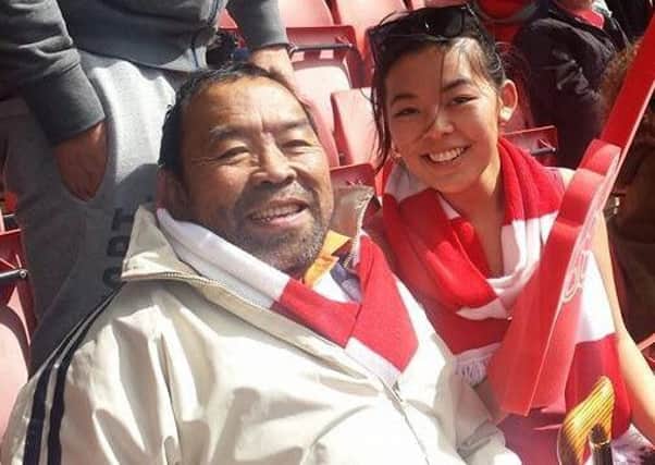 Vicki Pang with her father, who is a renal patient and the motivation behind her choice of charity