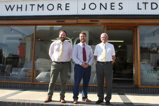 Whitmore Jones furniture store, Chichester. L to R Nic Loubser, Mike Whitmore Jones and Gerald Lloyd. Photo by Derek Martin. SUS-170507-185915008