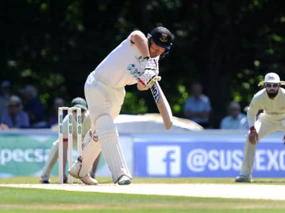 South African Stiaan van Zyl smashed 166 in the second innings of Sussex's four-day game at Arundel Castle. Picture by Steve Robards SR1716104