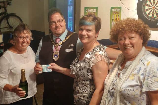 Winners at the quiz giving money back to the charity  Venetta Rose, Billy, Janet Smurthwaite-webb and Penny Rendell