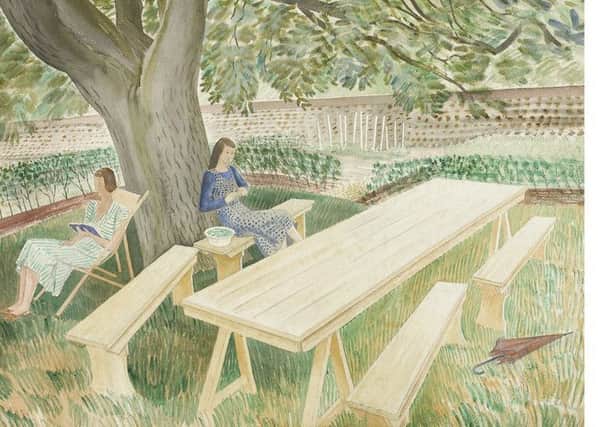 Eric Ravilious, Two Women in a Garden, 1939. Fry Art Gallery