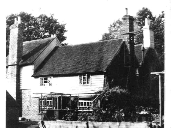 Front view of Crawley Cottage - formerly Crawley Lodge and Charterhouse - in 1930