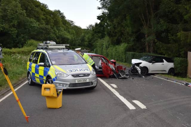 The scene of the collision in Isfield. Photo by Dan Jessup SUS-170714-090935001