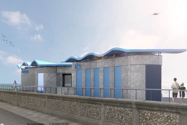 Artist's impression of the new Bognor seafront toilets and office