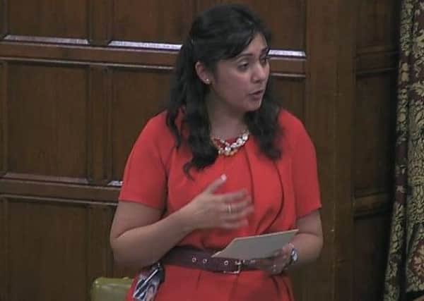 Wealden MP Nus Ghani speaking during a Wesminster Hall debate on the performance of Govia Thameslink Railway and Network Rail (photo submitted). SUS-160318-153046001