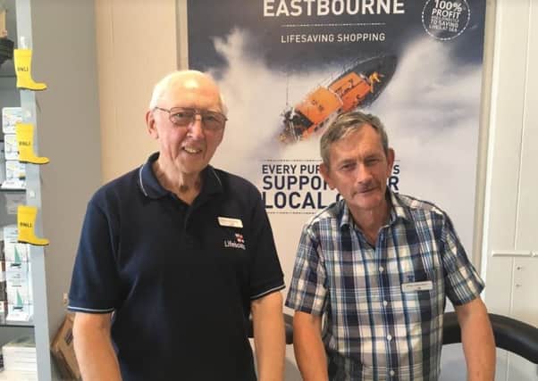 Mike Philpott and Richard Abbott, volunteers at Eastbourne lifeboat museum