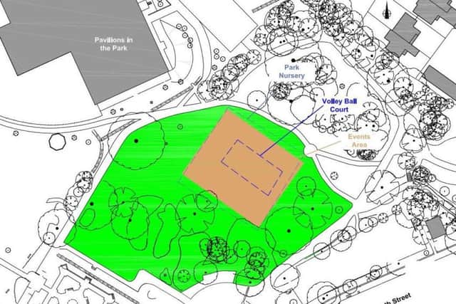 Size of the proposed events area in Horsham Park SUS-170719-142923001