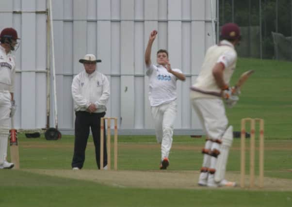 Roffey's Stuart Whittingham bowling for Sussex II XI. Photo by Clive Turner