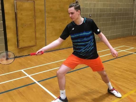 Young Badminton ace Zach Russ in action.
Picture contributed.