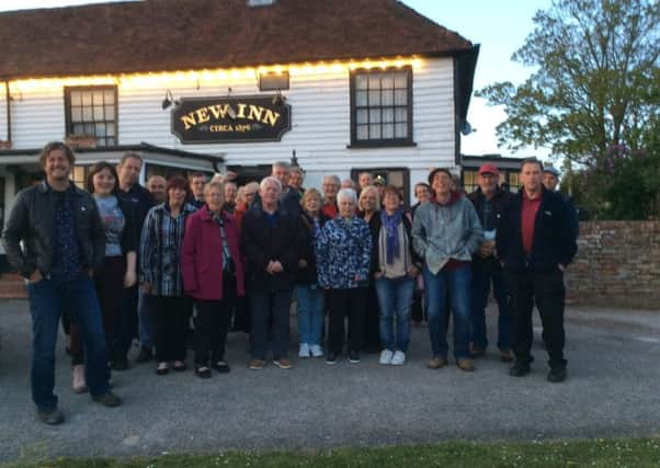 Campaigners outside the New Inn in Sidley