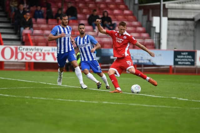 Josh Yorwerth on the ball for Crawley Town