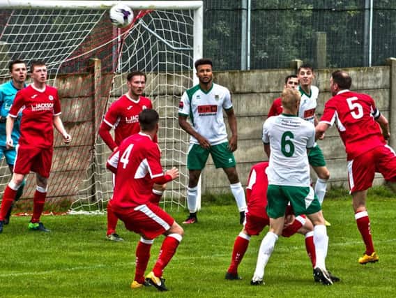 Bognor put pressure on the Horndean goal / Picture by Tommy McMillan