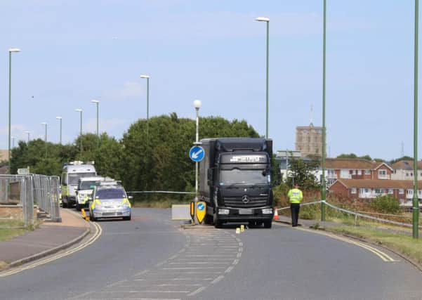 The road was closed for almost four hours as emergency services dealt with the scene