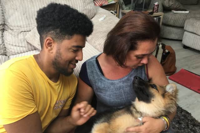 Trent and Marnie Williams with their puppy Alfie