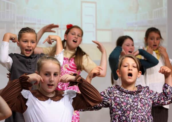 The orphans in Annie, Bartons Primary School's first musical production