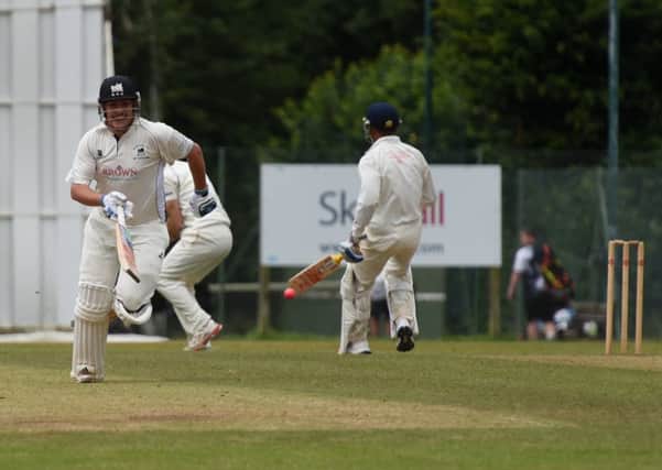 Cricket. Gray-Nicolls T20 Cup semi-finals.  Horsham v Roffey.
Pictured in action  for Roffey is Matt Davies. 
Horsham, West Sussex.
Picture: Liz Pearce 23/07/2017
LP170413 SUS-170724-080228008