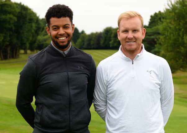 Colton Alleyne-Davis (left) and Paul Nessling, winners of the Golfbreaks.com PGA Fourball Championship South Qualifier at Surbiton Golf Club on Monday. Picture courtesy Tony Marshall/Getty Images