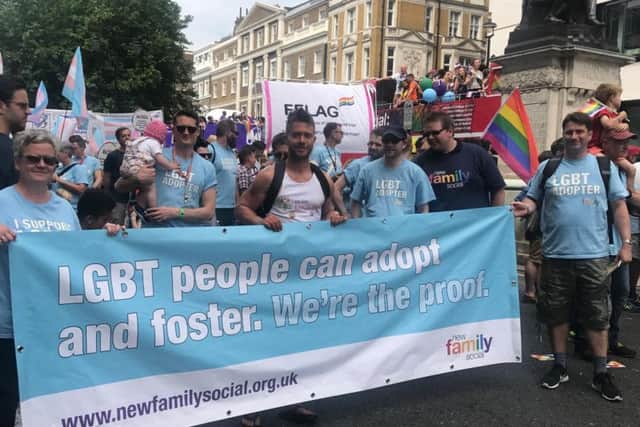 Matt at an LGBT march in London