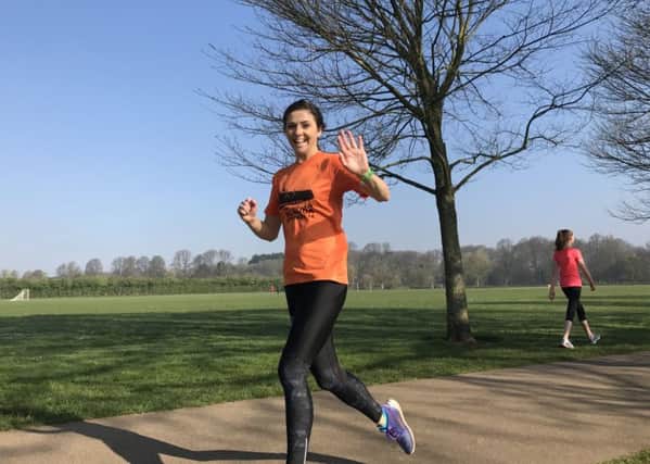 Ellie Lacey at her first parkrun after her transplant