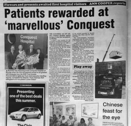 Old Observer copies to go with the 25th anniversary of the Conquest Hospital feature. SUS-170725-143640001