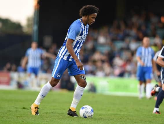 Izzy Brown in action at Southend on Tuesday. Picture by Phil Westlake (PW Sporting Photography)