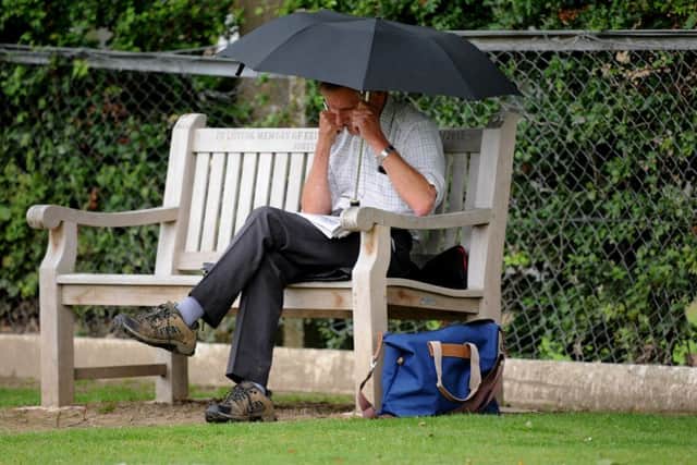 Cricket SPCL Premier game  Roffey v Ansty.  Rain stop play. Pic Steve Robards SR1717139 SUS-170731-104733001
