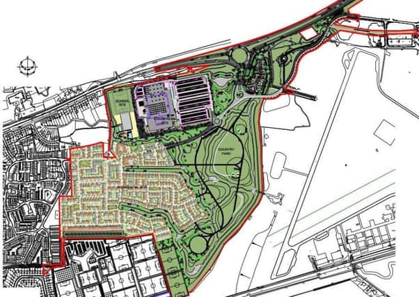 A masterplan of the New Monks Farm development SUS-170731-134853001