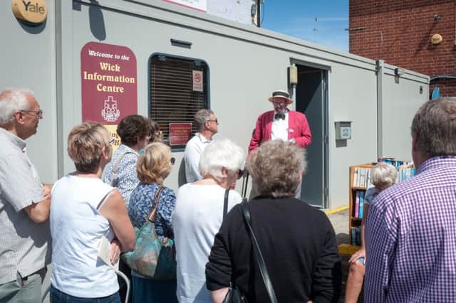 Walkers gather at Wick Information Centre. Picture: Scott Ramsey