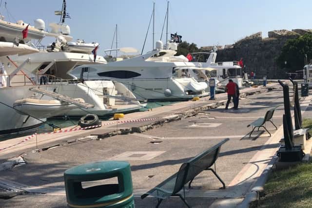 The damaged harbour in Kos. Picture by Shaun Penfold
