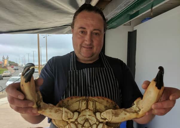 Simon Finch from Queen Street, Littlehampton with the mammoth crab