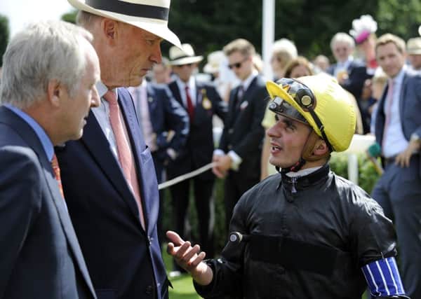 Stradivarius's connections celebrate their Goodwood Cup win / Picture by Malcolm Wells