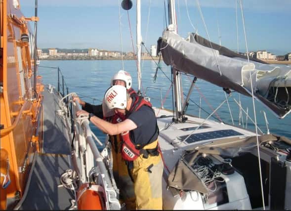 Eastbourne lifeboat's volunteer team helped the yacht