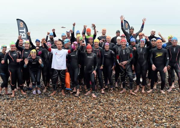 Swimmer's at the start of the 15km swim.

Picture: Liz Pearce