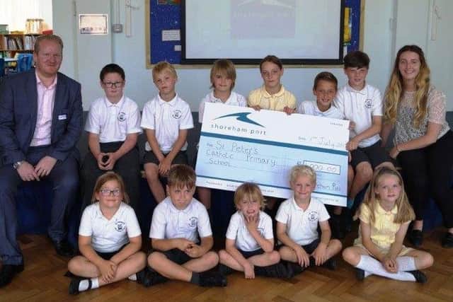 St Peters Catholic Primary School in Shoreham received money towards a new interactive white-board for the key stage two classrooms