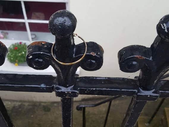 One of the bracelets left on the railings outside a property in Hove (Photograph: Ash Mitchell)