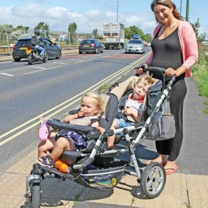 Crossing the road with a buggy is dangerous, the family said