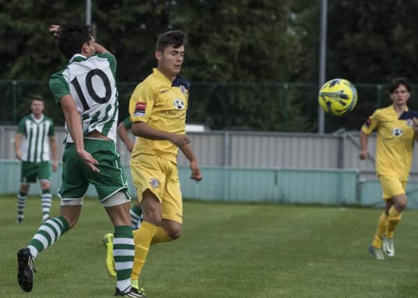 Dsve Herbert - pictured in action against Hastings - was on target at Binfield / Picture by Tommy McMillan