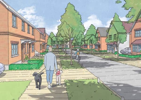 Image showing New Monks Farm development from planning document