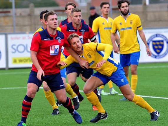Alex Bygraves netted for Lancing in their FA Cup replay defeat last night. Picture by Stephen Goodger