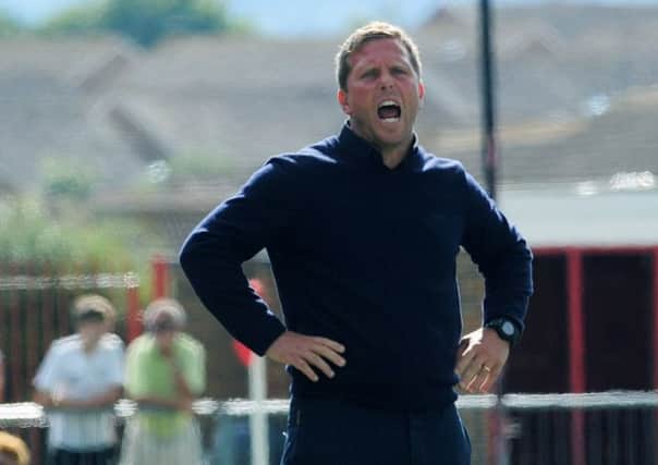 Eastbourne Borough boss Jamie Howell shouts out his orders against Braintree (Photo by Jon Rigby) SUS-170708-144109008