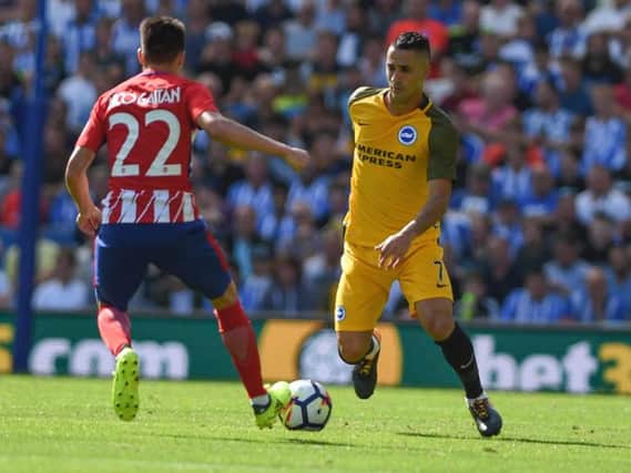 Beram Kayal in action against Atletico Madrid on Sunday. Picture by Phil Westlake (PW Sporting Photography)