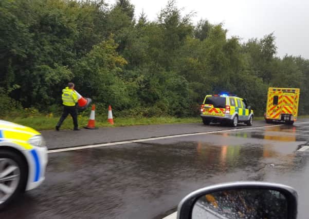 Emergency services on the scene of the M23 crash.