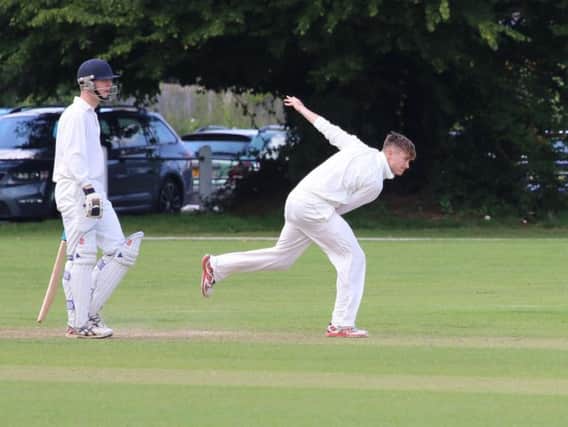 Lindfield 2nds bowler Josh Hinde took 3-20 and hit 45* against Crowhurst Park while (inset) Scott Pedley took 4-32 and struck 58. 
Pics by Gareth Cater