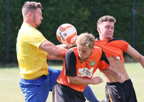 Action from one of Westfield's pre-season friendlies, against Eastbourne Town. Picture courtesy Joe Knight