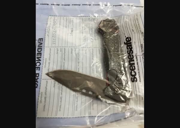 This switchblade was among the weapons seized by police. Picture: Sussex Police