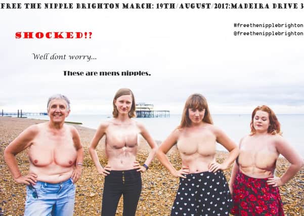 A Free The Nipple march will be coming to Brighton on August 19. (Left to right) Rachel Beck, Suze Smethurst, Bee Nicholls and Dani Simmons. Picture: Mickey Few