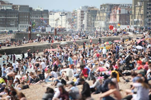 Revellers packed out Brighton Beach this weekend (August 13). Picture: Eddie Mitchell