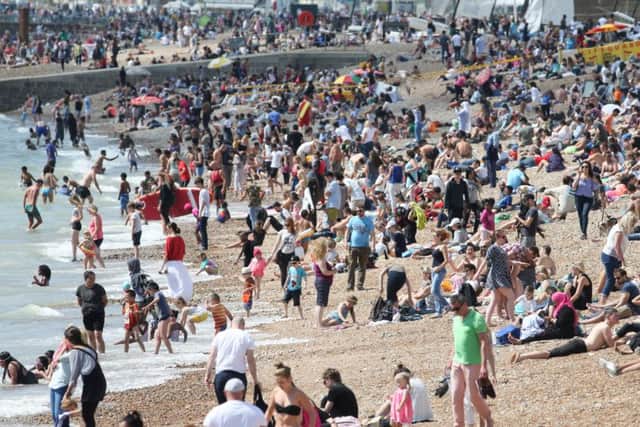 Revellers packed out Brighton Beach this weekend (August 13). Picture: Eddie Mitchell